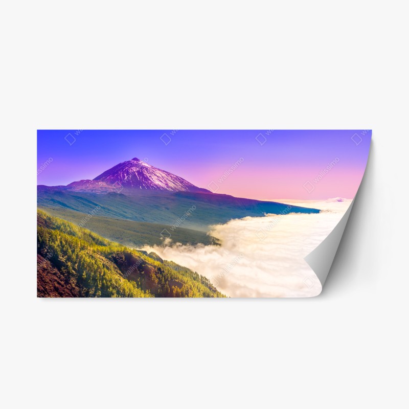 Adesivo riposizionabile panorama del vulcano Teide all'alba