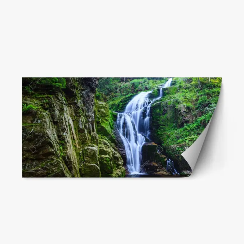 Adesivo riposizionabile panorama della cascata di Kamienczyk nei Monti Sudeti