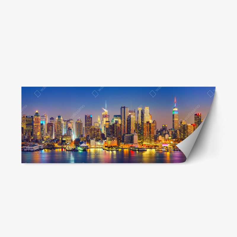 Adesivo riposizionabile skyline di New York al crepuscolo