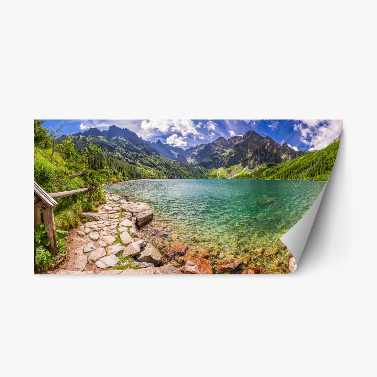 Adesivo riposizionabile panorama cristallino dei Tatra • Wallissimo®