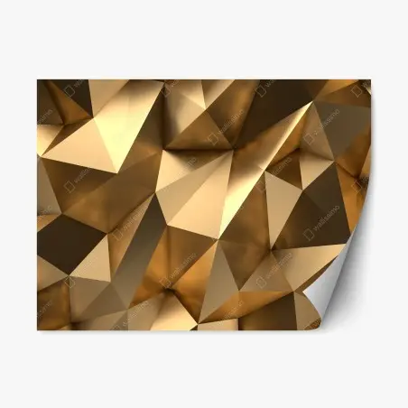 Adesivo riposizionabile motivo geometrico dorato effetto sfaccettato • Wallissimo®