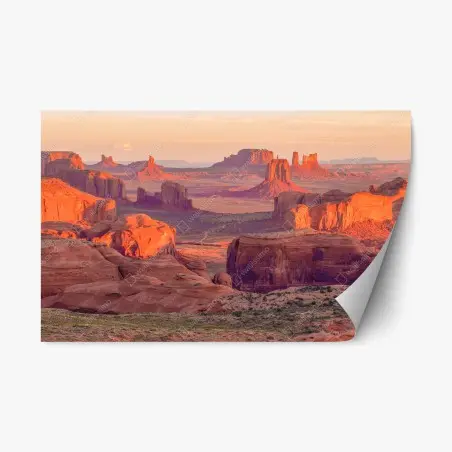Adesivo riposizionabile panorama epico di Monument Valley da Hunts Mesa • Wallissimo®