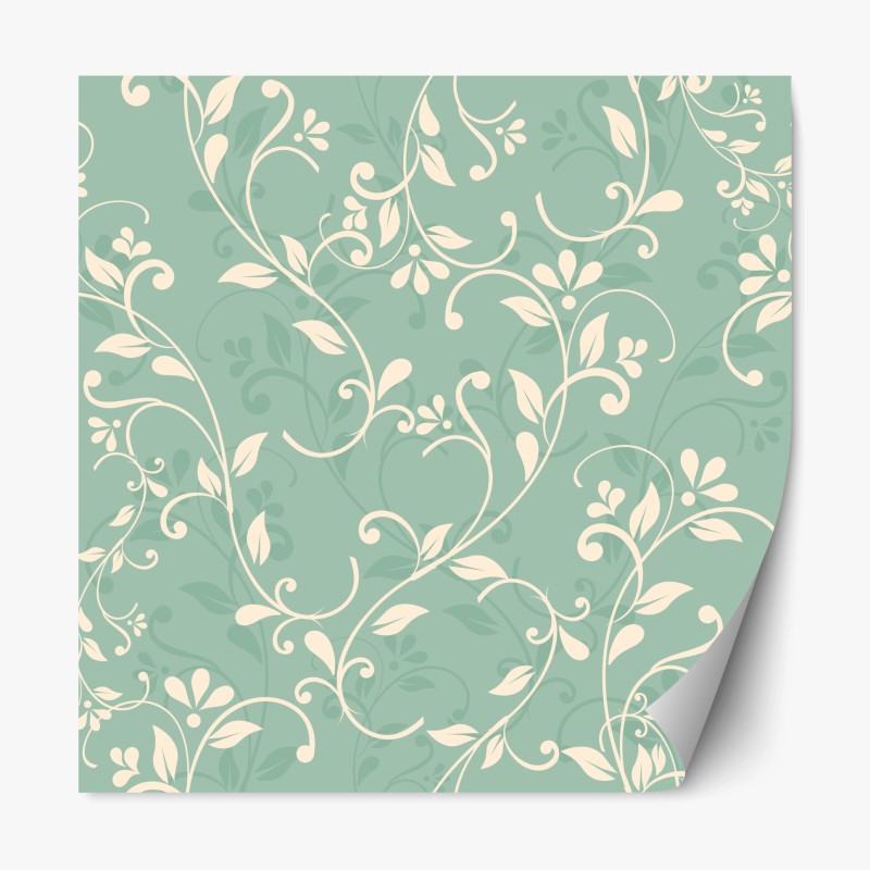 Adesivo riposizionabile motivo floreale elegante in verde menta