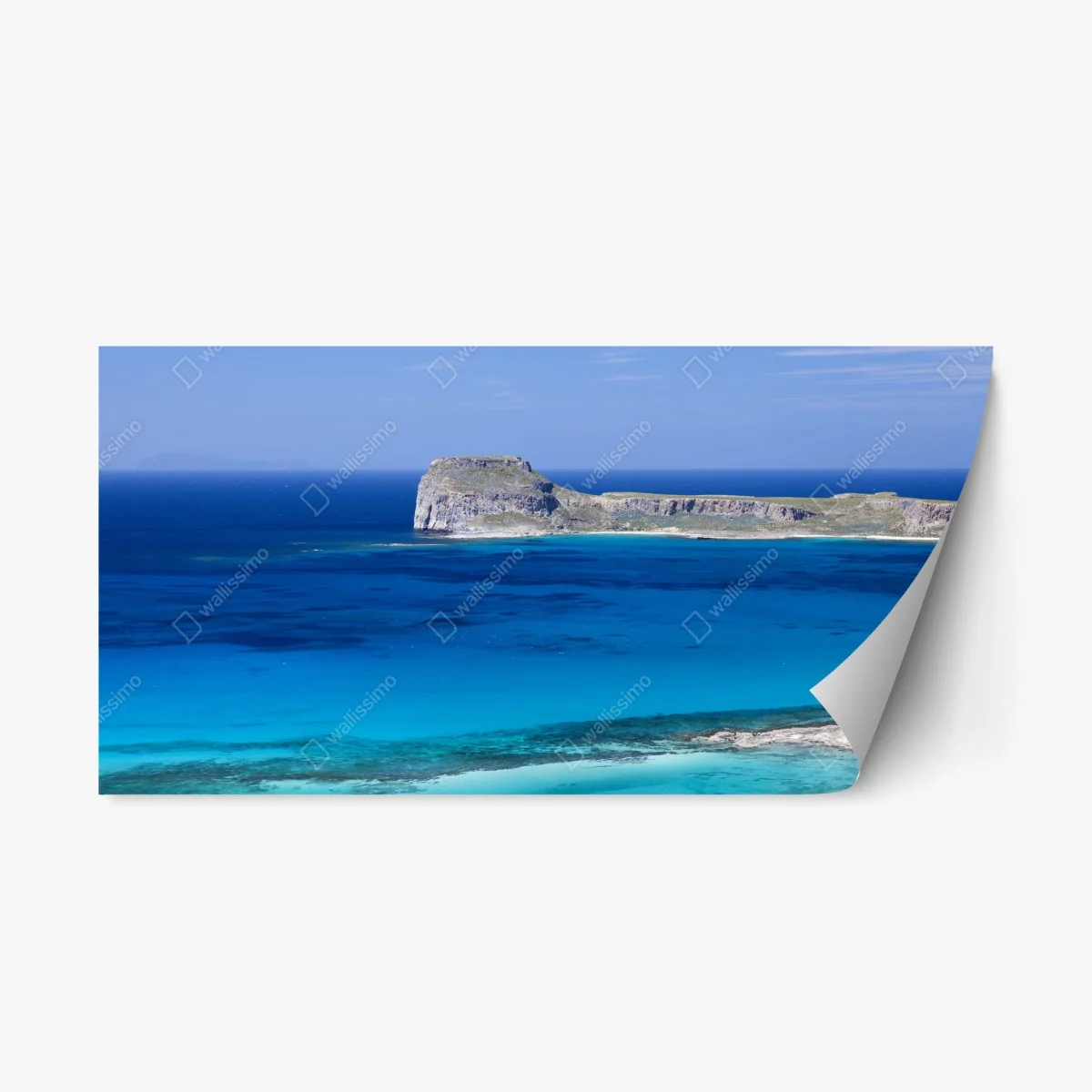 Adesivo riposizionabile mare turchese e scogliera • Wallissimo® Adesivo riposizionabile mare turchese e scogliera • Wallissimo®