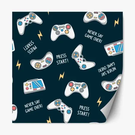 Adesivo riposizionabile motivo gamer con controller e console • Wallissimo®