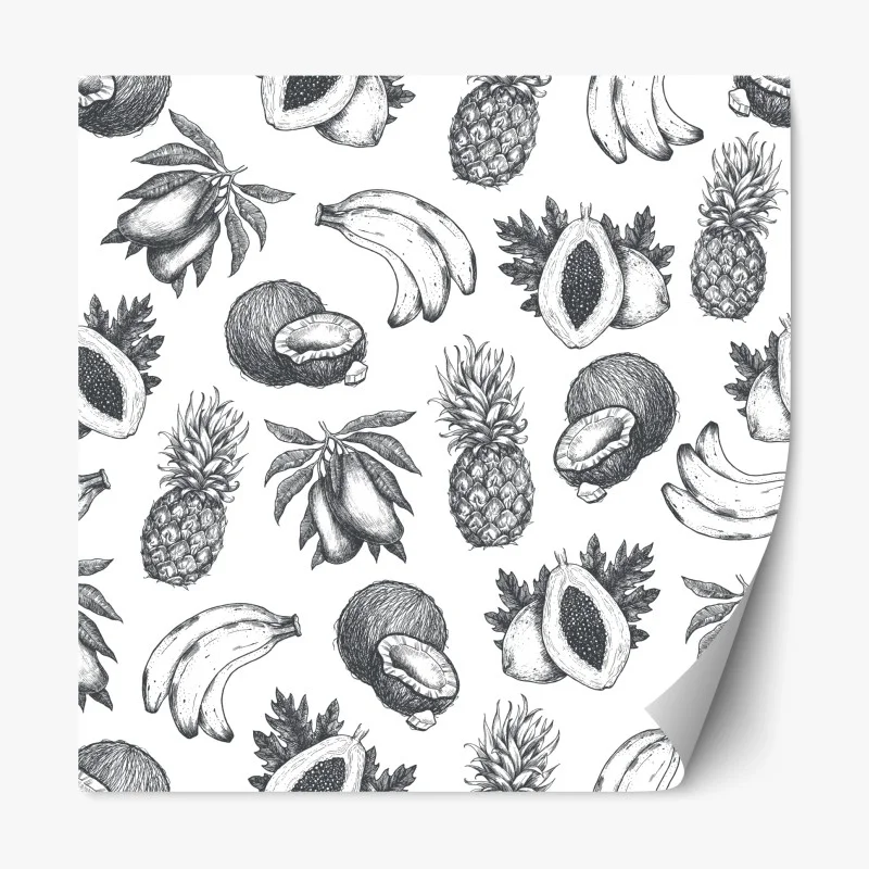 Adesivo riposizionabile motivo tropicale disegnato a mano