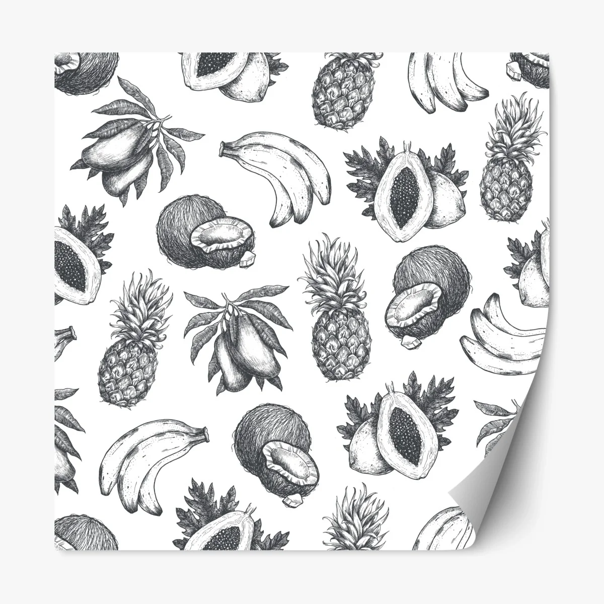Adesivo riposizionabile motivo tropicale disegnato a mano • Wallissimo® Adesivo riposizionabile motivo tropicale disegnato a mano • Wallissimo®