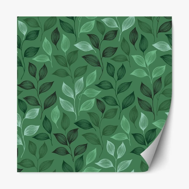 Adesivo riposizionabile motivo botanico foglie verdi
