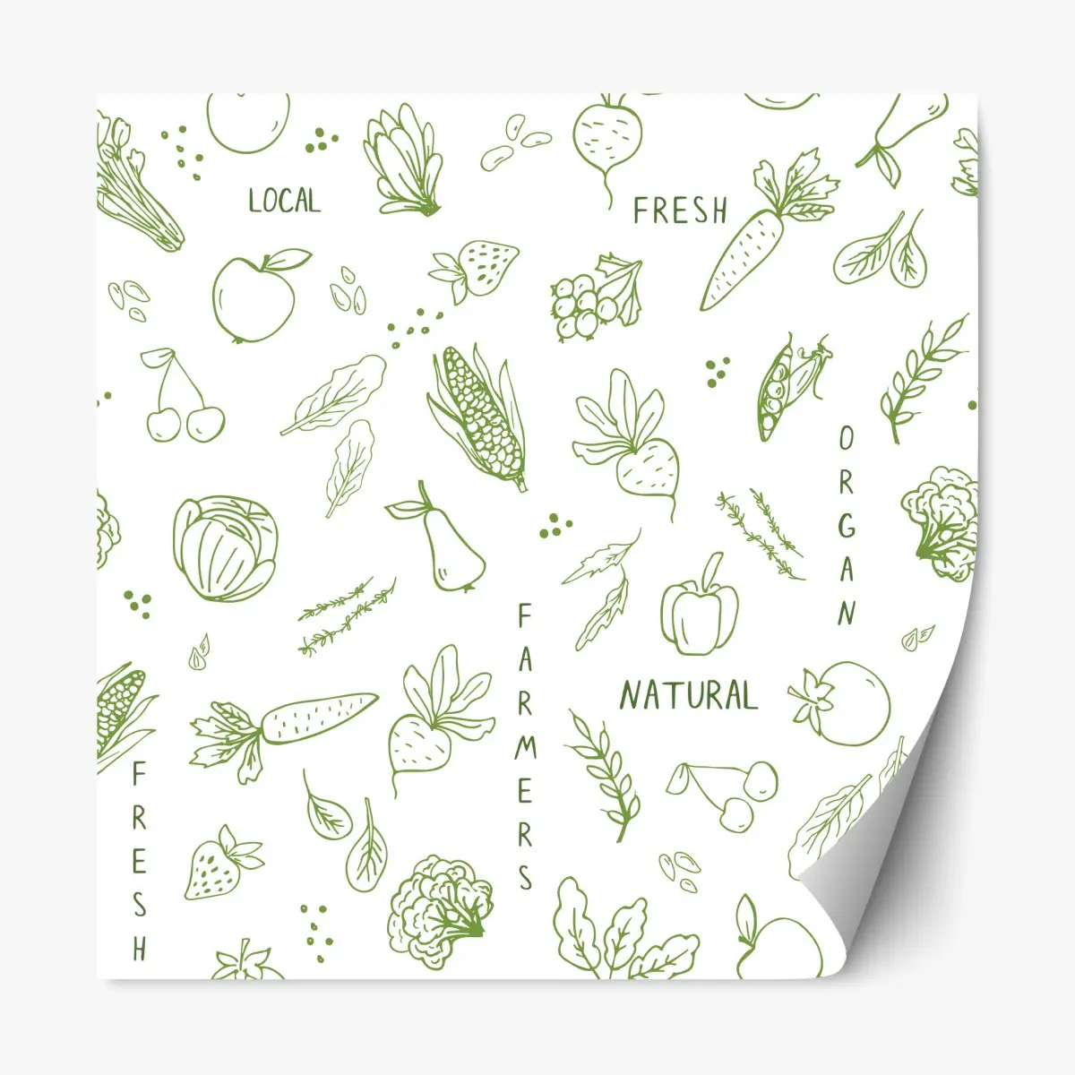 Adesivo riposizionabile motivo naturale di frutta e verdura • Wallissimo®