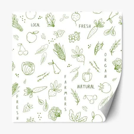 Adesivo riposizionabile motivo naturale di frutta e verdura • Wallissimo®