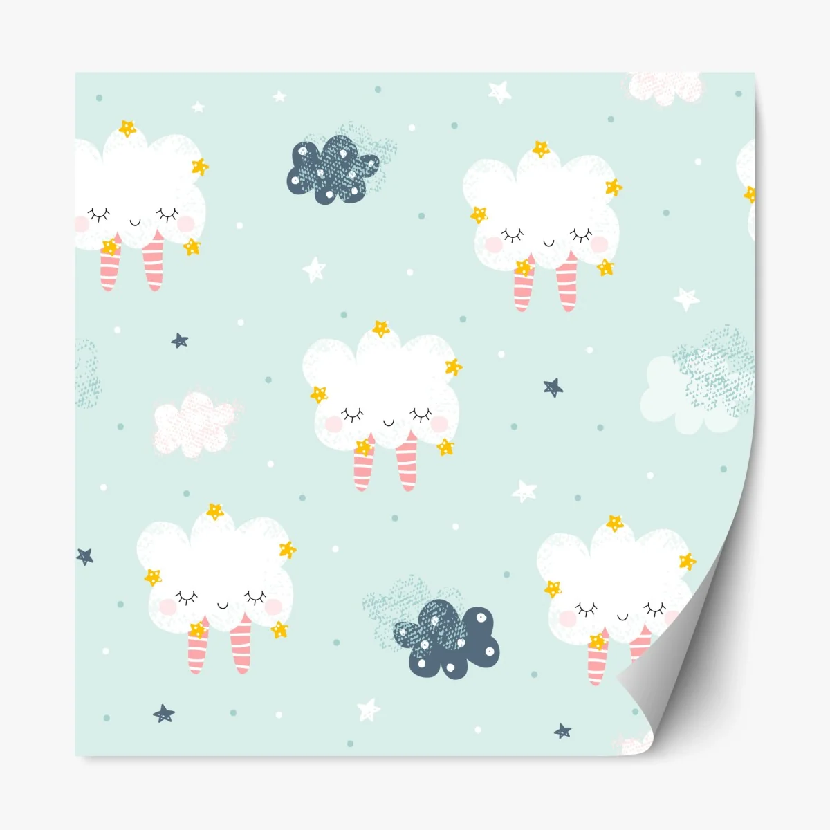 Adesivo riposizionabile nuvolette dei sogni per la cameretta • Wallissimo® Adesivo riposizionabile nuvolette dei sogni per la cameretta • Wallissimo®