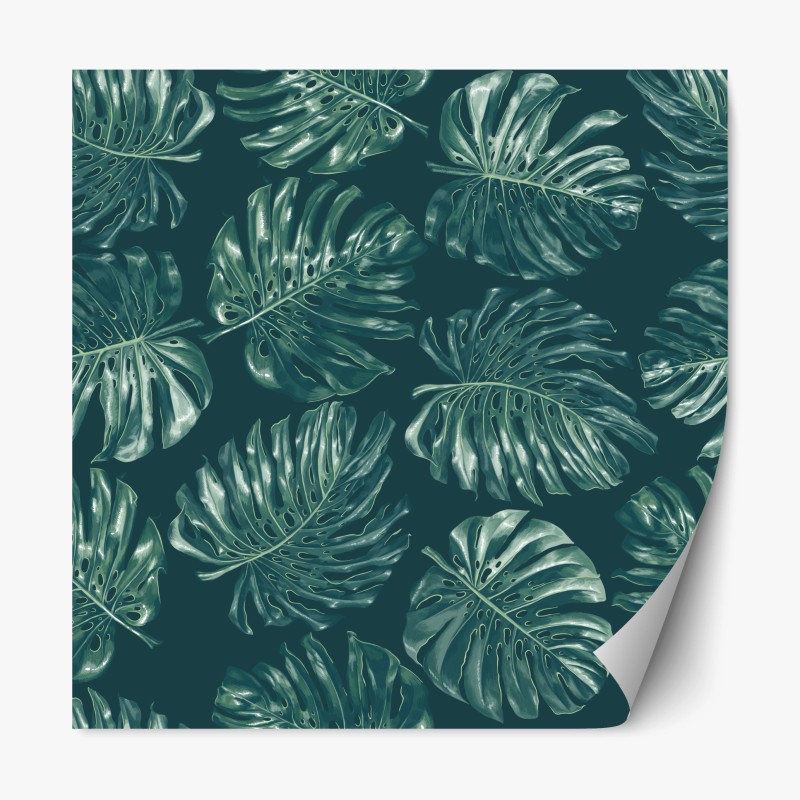 Adesivo riposizionabile motivo di foglie di monstera tropicale
