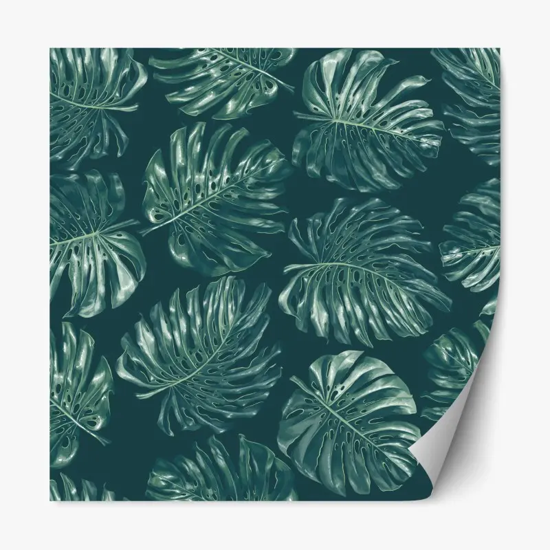 Adesivo riposizionabile motivo di foglie di monstera tropicale