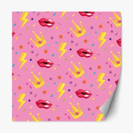 Adesivo riposizionabile motivo pop regale rosa • Wallissimo®