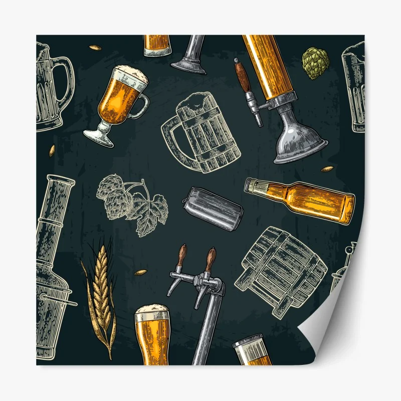 Adesivo riposizionabile decorazione a tema birra artigianale
