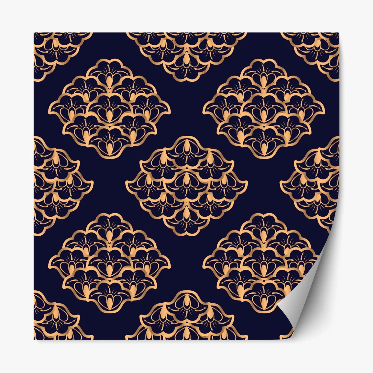 Adesivo riposizionabile motivo ornamentale dorato su sfondo blu notte • Wallissimo® Adesivo riposizionabile motivo ornamentale dorato su sfondo blu notte • Wallissimo®