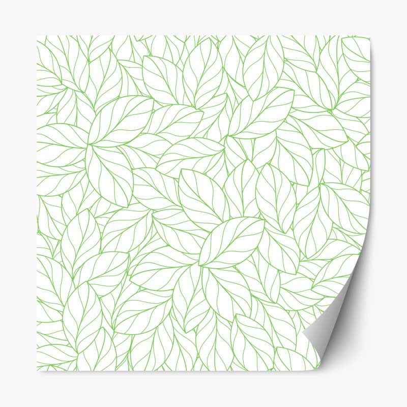 Adesivo riposizionabile motivo botanico foglie verdi minimaliste
