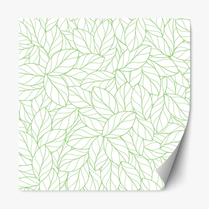 Adesivo riposizionabile motivo botanico foglie verdi minimaliste