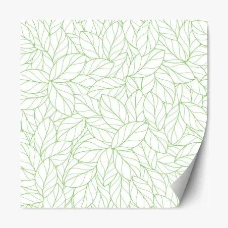 Adesivo riposizionabile motivo botanico foglie verdi minimaliste • Wallissimo®