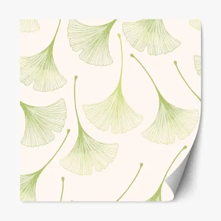 Adesivo riposizionabile motivo di foglie di ginkgo in stile minimal • Wallissimo®