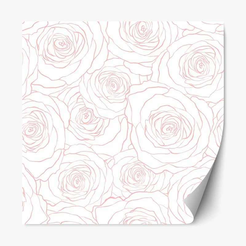 Adesivo riposizionabile motivo di rose rosa delicato