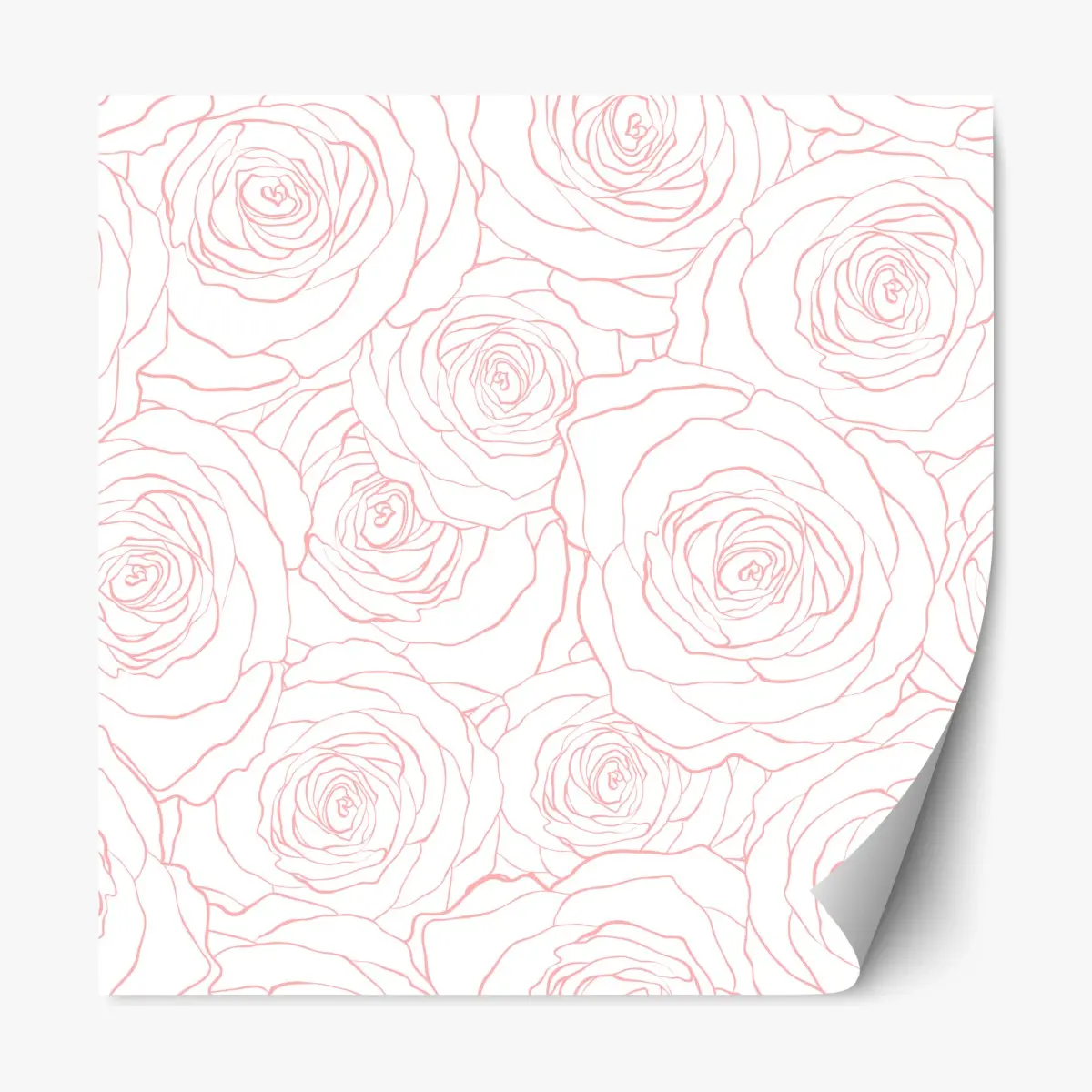 Adesivo riposizionabile motivo di rose rosa delicato • Wallissimo®