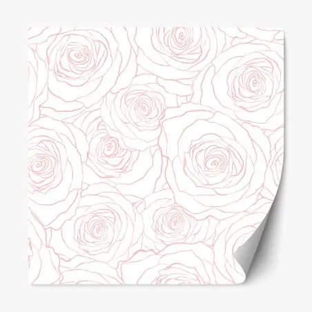 Adesivo riposizionabile motivo di rose rosa delicato • Wallissimo®