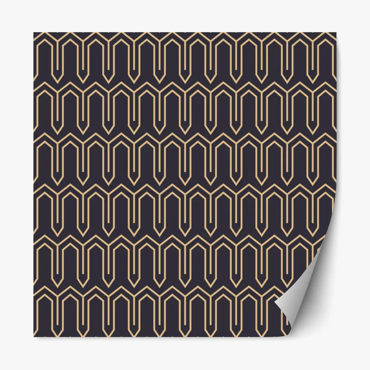 Adesivo riposizionabile motivo geometrico art deco in oro su sfondo scuro • Wallissimo® Adesivo riposizionabile motivo geometrico art deco in oro su sfondo scuro • Wallissimo®
