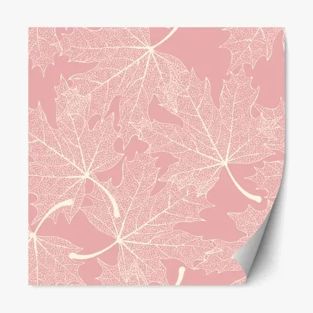 Adesivo riposizionabile motivo foglie scheletrate rosa tenue • Wallissimo®