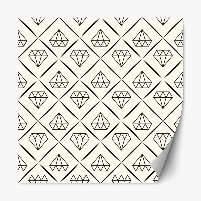 Adesivo riposizionabile motivo geometrico a diamanti minimalista