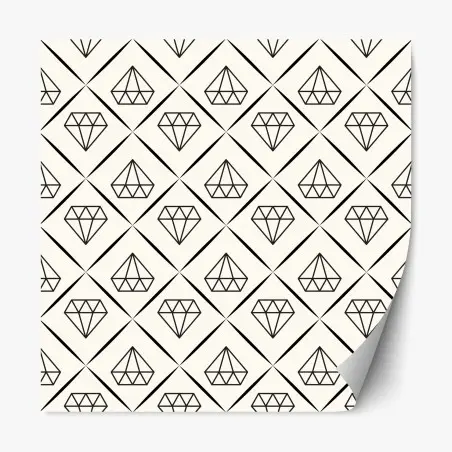 Adesivo riposizionabile motivo geometrico a diamanti minimalista • Wallissimo®