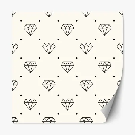 Adesivo riposizionabile motivo diamante minimalista e chic • Wallissimo®