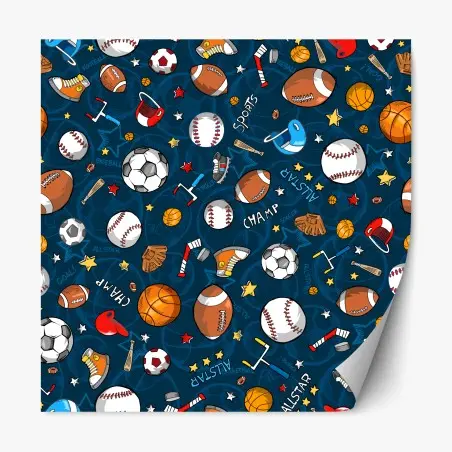 Adesivo riposizionabile motivo sportivo colorato per cameretta • Wallissimo®