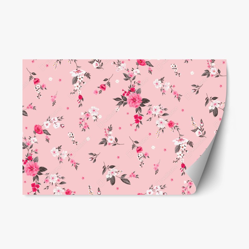 Adesivo riposizionabile motivo floreale rosa pastello elegante
