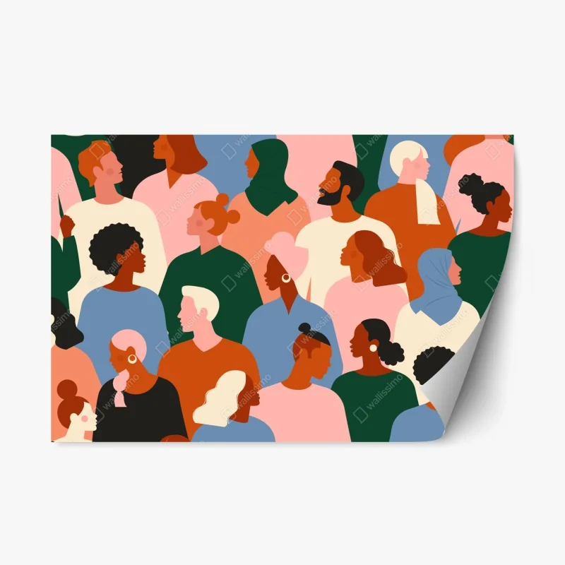 Adesivo riposizionabile mosaico umano di diversità