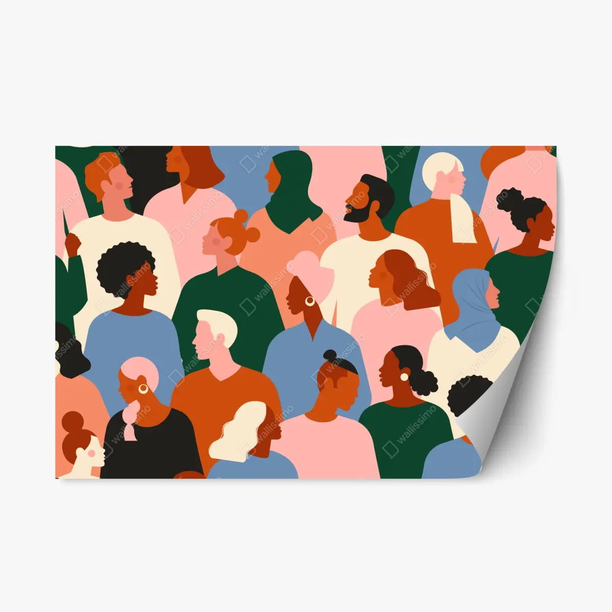 Adesivo riposizionabile mosaico umano di diversità • Wallissimo®