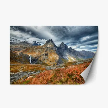 Adesivo riposizionabile autunno drammatico in alta montagna • Wallissimo®