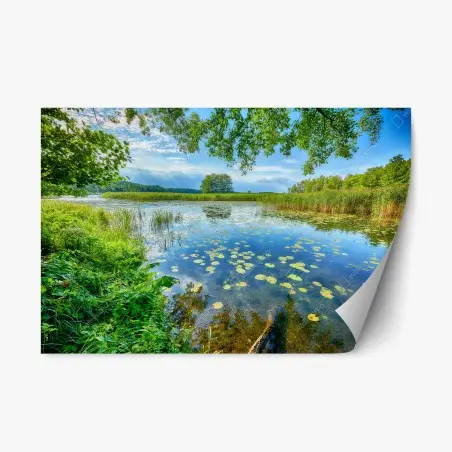 Adesivo riposizionabile giornata estiva sul lago di Masuria • Wallissimo®