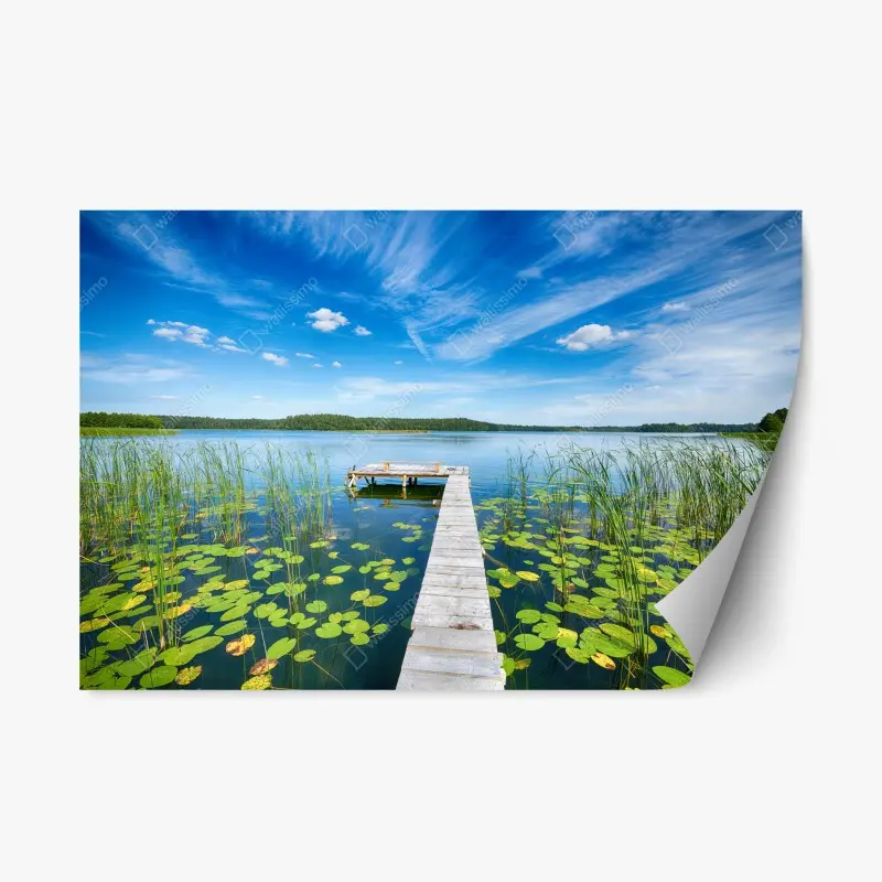 Adesivo riposizionabile giornata estiva sul lago in Masuria