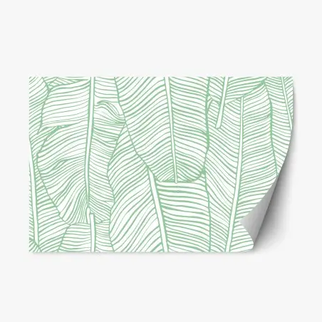 Adesivo riposizionabile motivo foglie tropicali verde menta • Wallissimo®