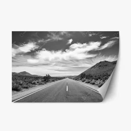 Adesivo riposizionabile strada infinita nel deserto di Death Valley • Wallissimo®