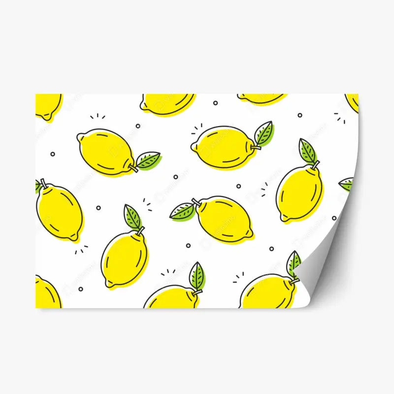 Adesivo riposizionabile motivo limoni estivo colorato