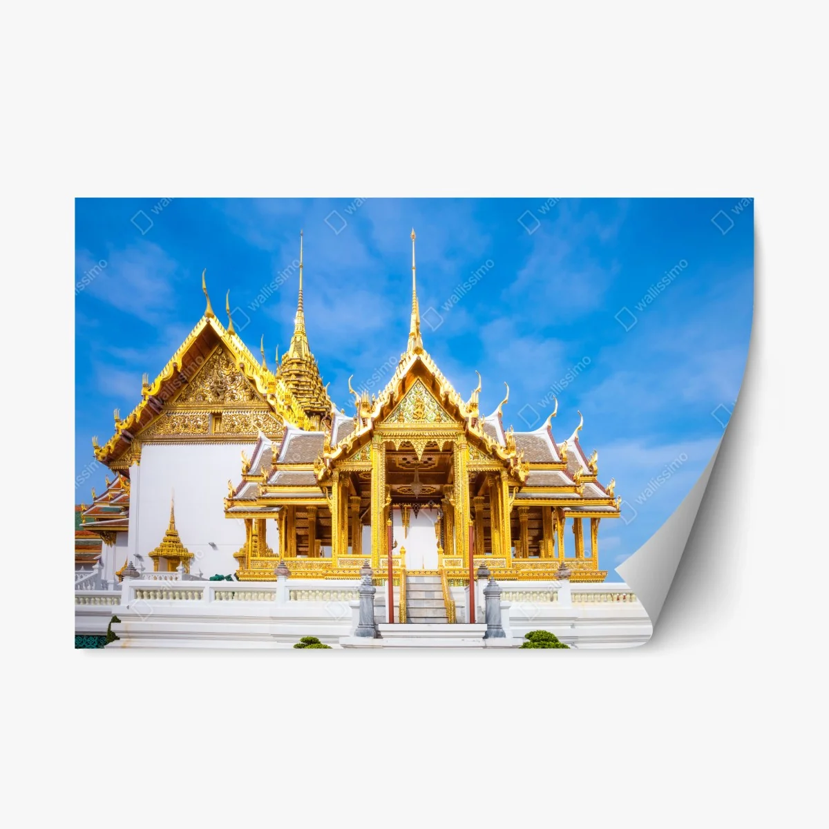 Adesivo riposizionabile splendore dorato del Grand Palace di Bangkok • Wallissimo® Adesivo riposizionabile splendore dorato del Grand Palace di Bangkok • Wallissimo®