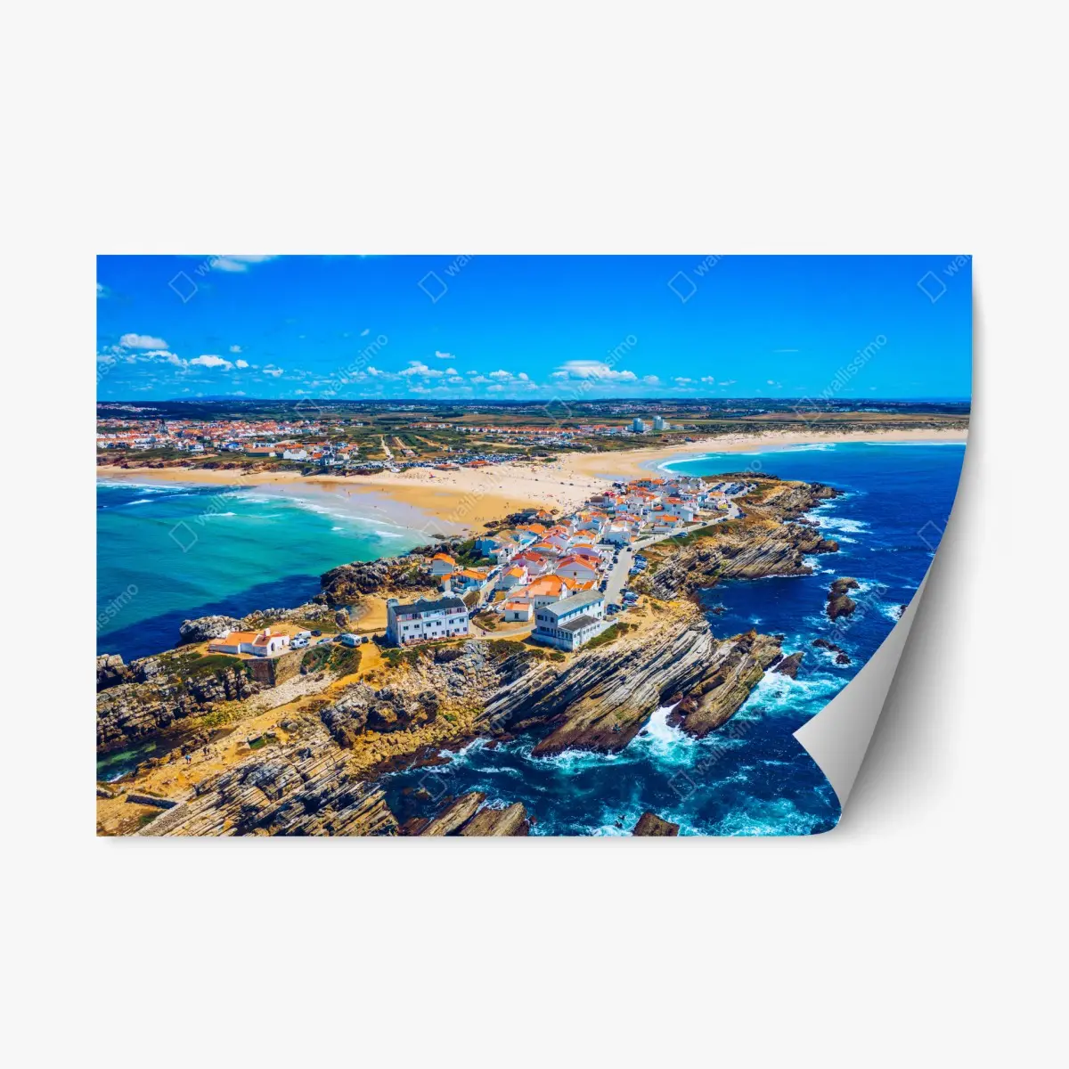 Adesivo riposizionabile paesaggio costiero di Baleal, Peniche • Wallissimo®