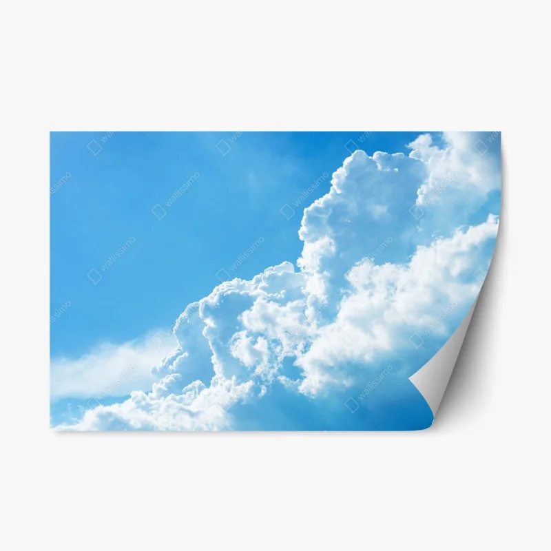 Adesivo riposizionabile nuvole soffici nel cielo azzurro