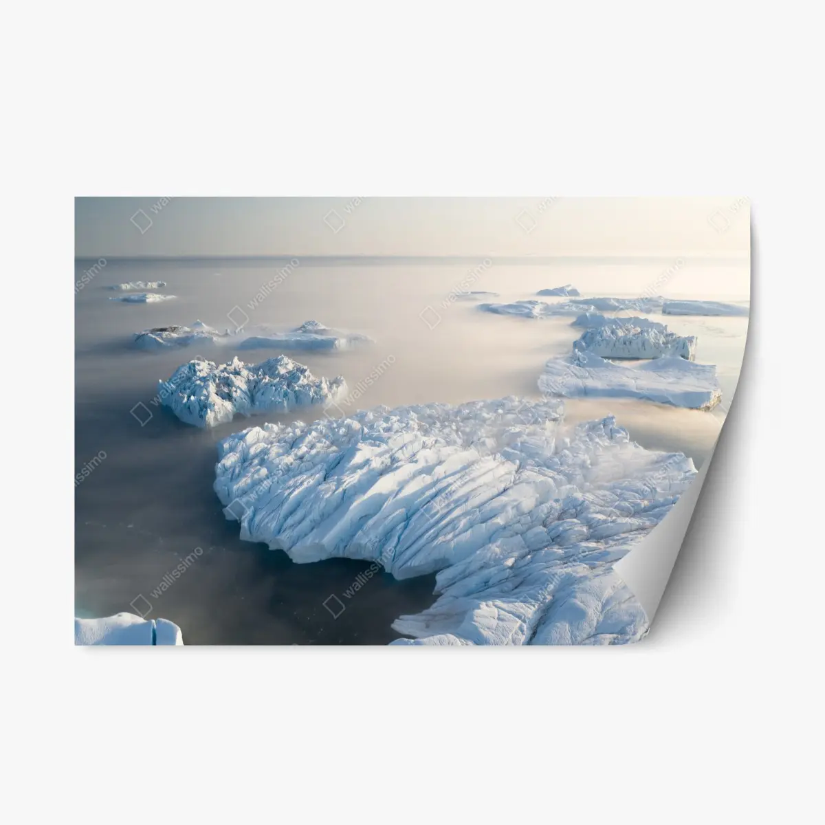 Adesivo riposizionabile orizzonte di iceberg nell'Artico • Wallissimo®