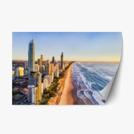 Adesivo riposizionabile alba sulla Gold Coast a Surfers Paradise • Wallissimo®