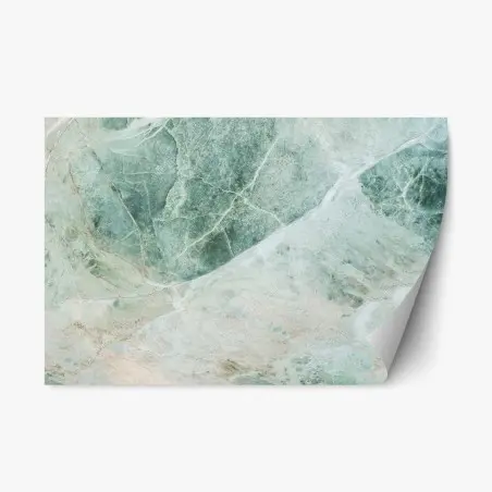 Adesivo riposizionabile marmo verde astratto con venature sottili • Wallissimo®