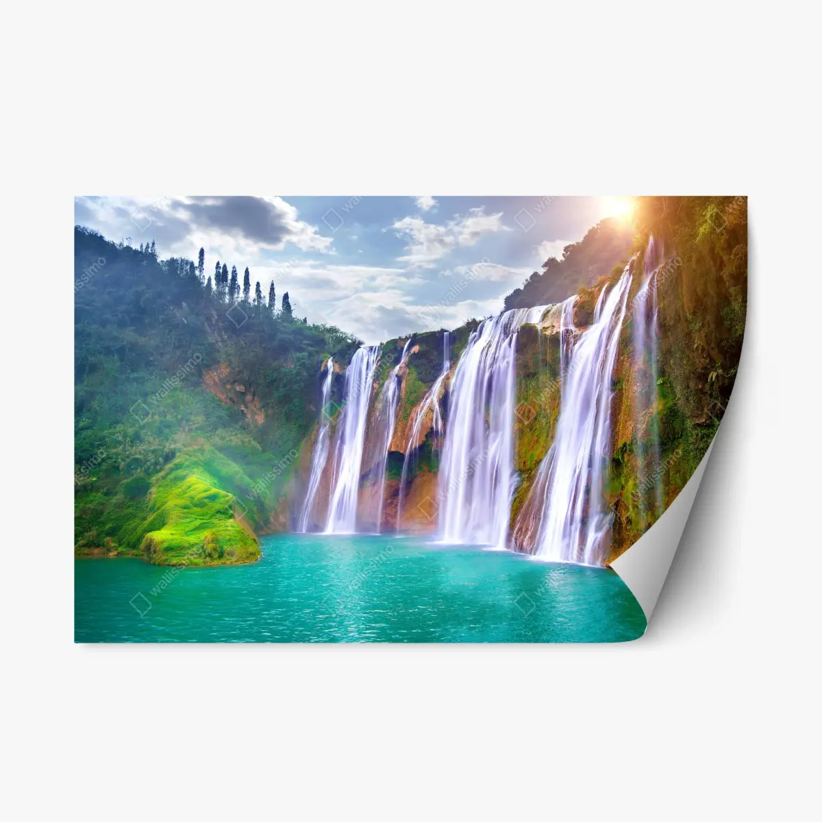 Adesivo riposizionabile panorama della cascata Jiulong a Luoping • Wallissimo®