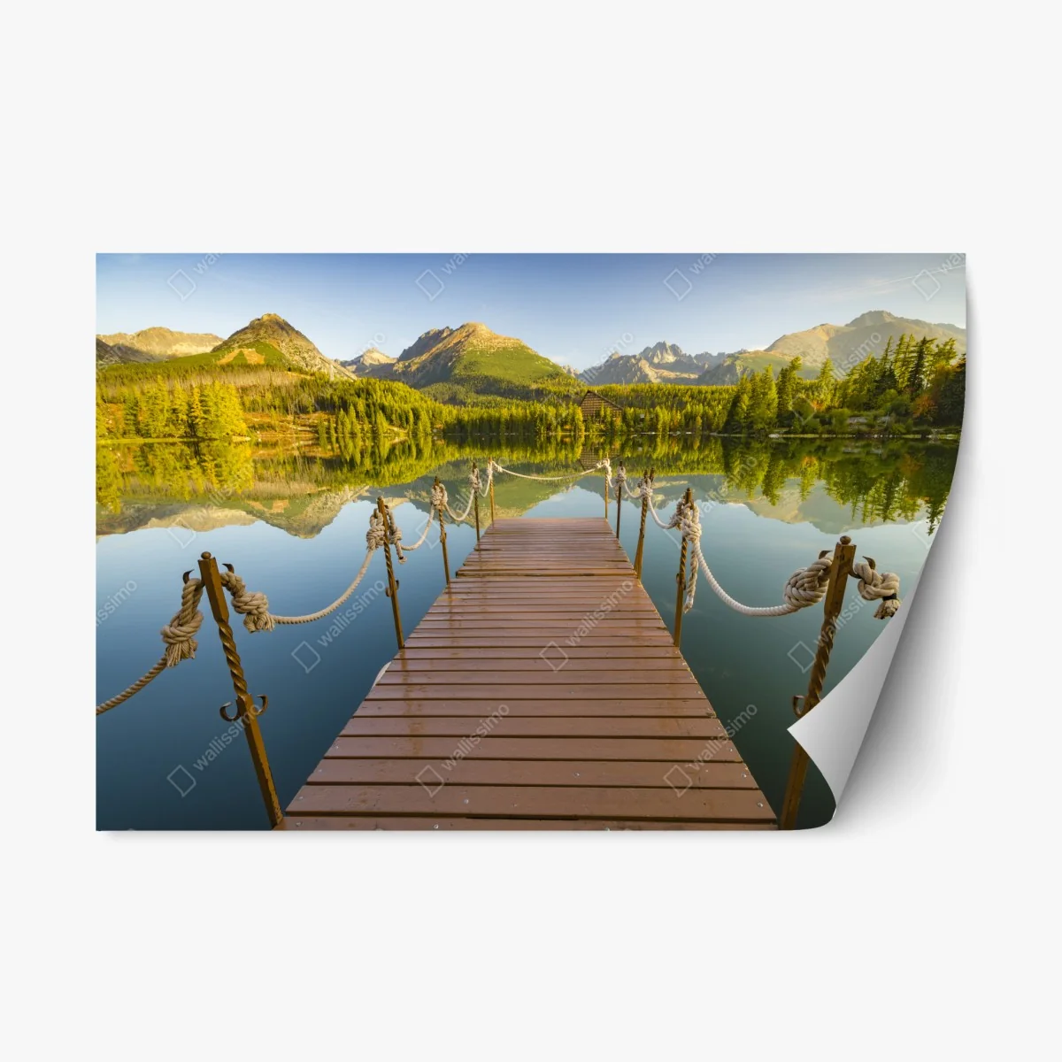 Adesivo riposizionabile riflessi dorati a Strbske Pleso • Wallissimo® Adesivo riposizionabile riflessi dorati a Strbske Pleso • Wallissimo®